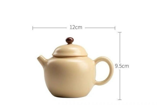 Matte yellow RuYao ceramic tea pot for household tea making