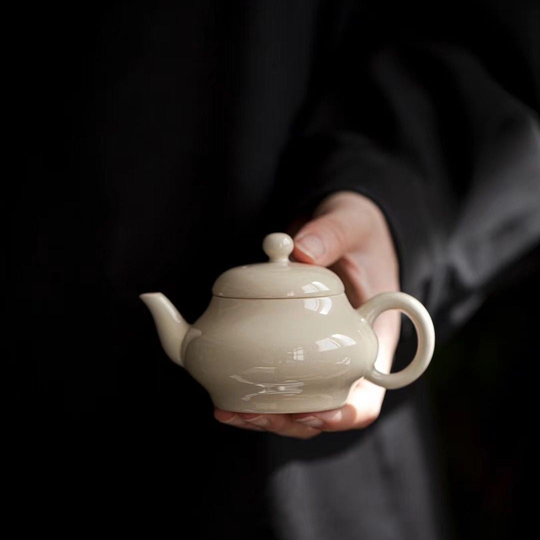 grey handmade ceramic tea pot Kung Fu tea set