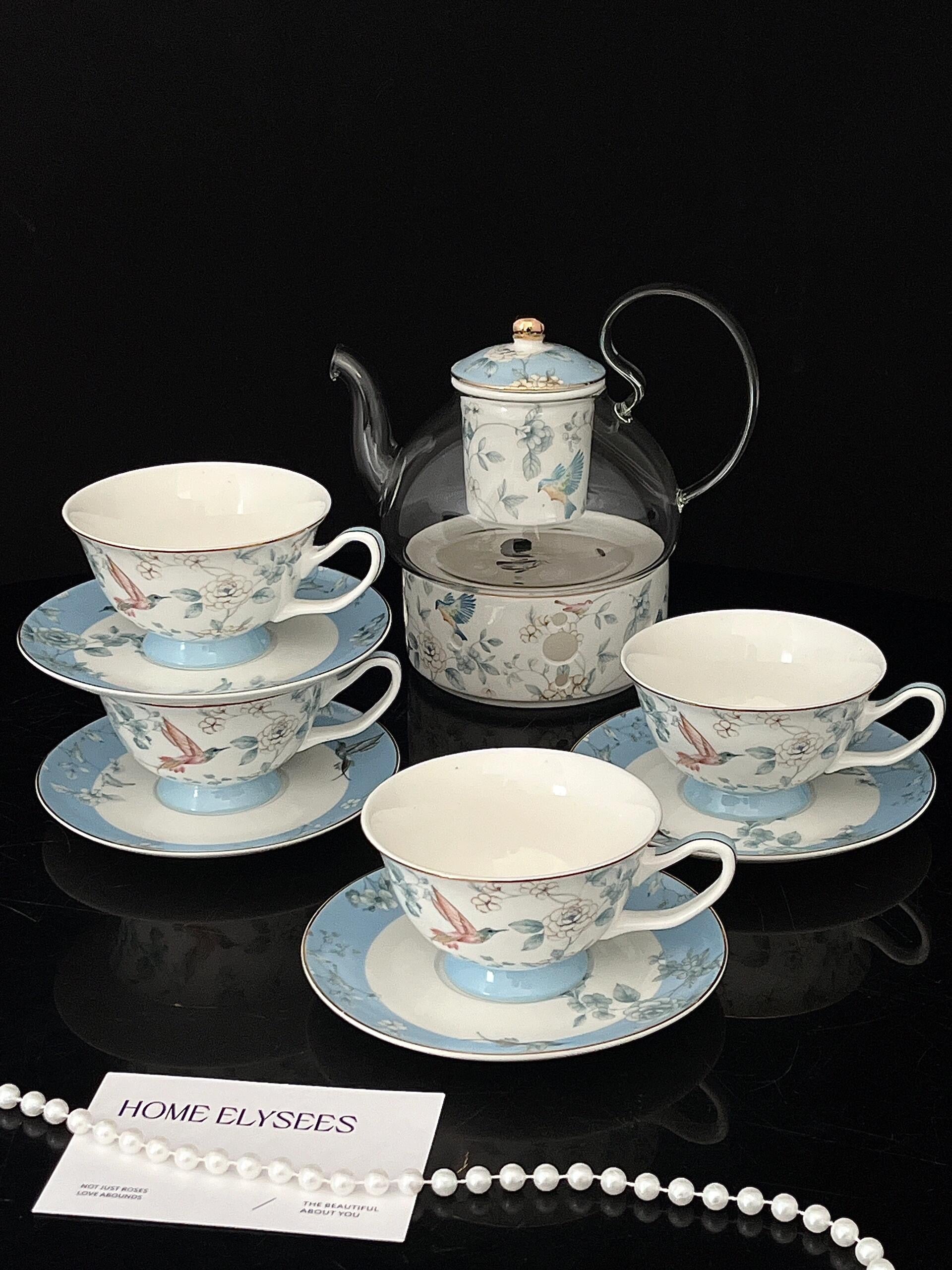 Beautiful Floral Tea Set! Bone China Tea Cup British pastoral afternoon tea