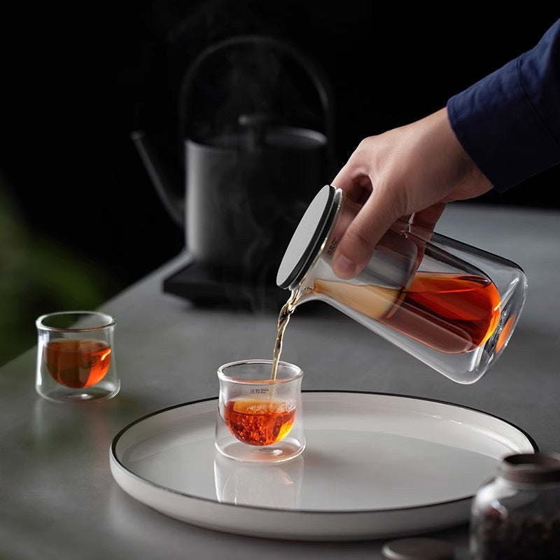 Elegant Magnetic One-Touch Tea Press Set: High-End Teaware for a Refreshing Brew