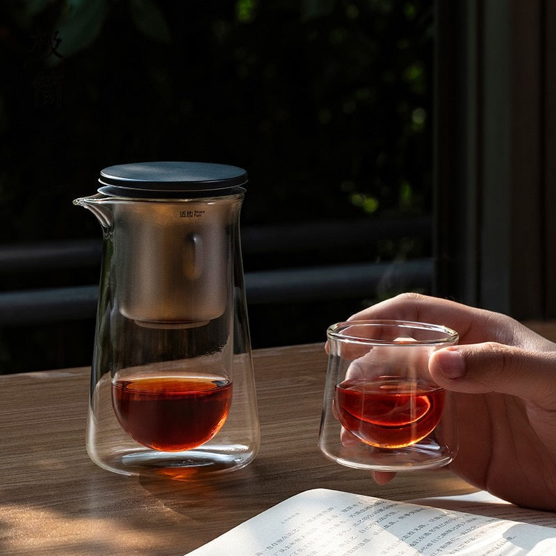 Elegant Magnetic One-Touch Tea Press Set: High-End Teaware for a Refreshing Brew