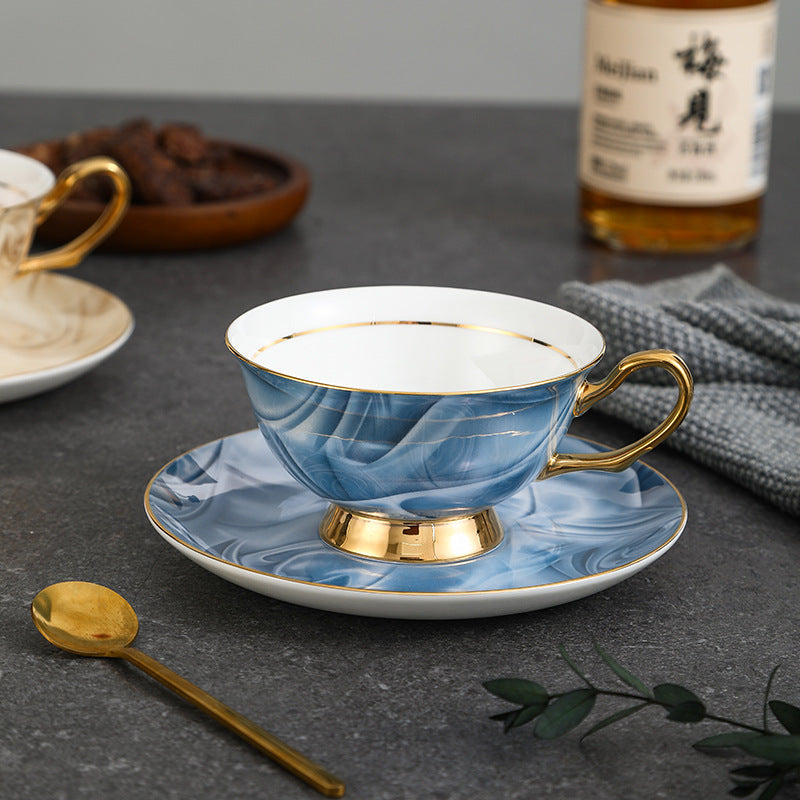 hand painted gold bone china cup set gift British afternoon tea cup coffee cup and saucer housewarming wedding gift