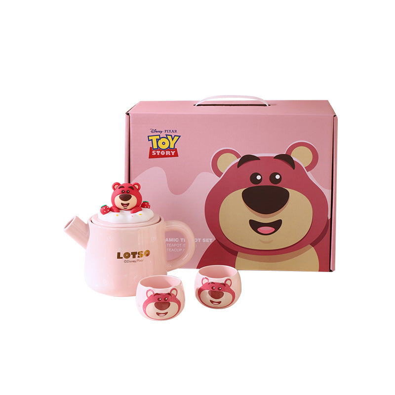 Disney Winnie the Pooh Travel Tea Set - Cute Plush Bear Teapot with Filter, Portable afternoon Tea Kit for Kids & Adults, Gift-Ready Hot Beverage Set