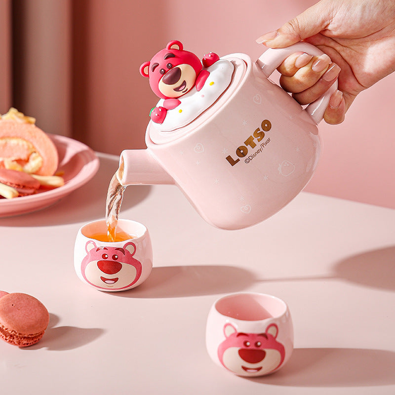 Disney Winnie the Pooh Travel Tea Set - Cute Plush Bear Teapot with Filter, Portable afternoon Tea Kit for Kids & Adults, Gift-Ready Hot Beverage Set