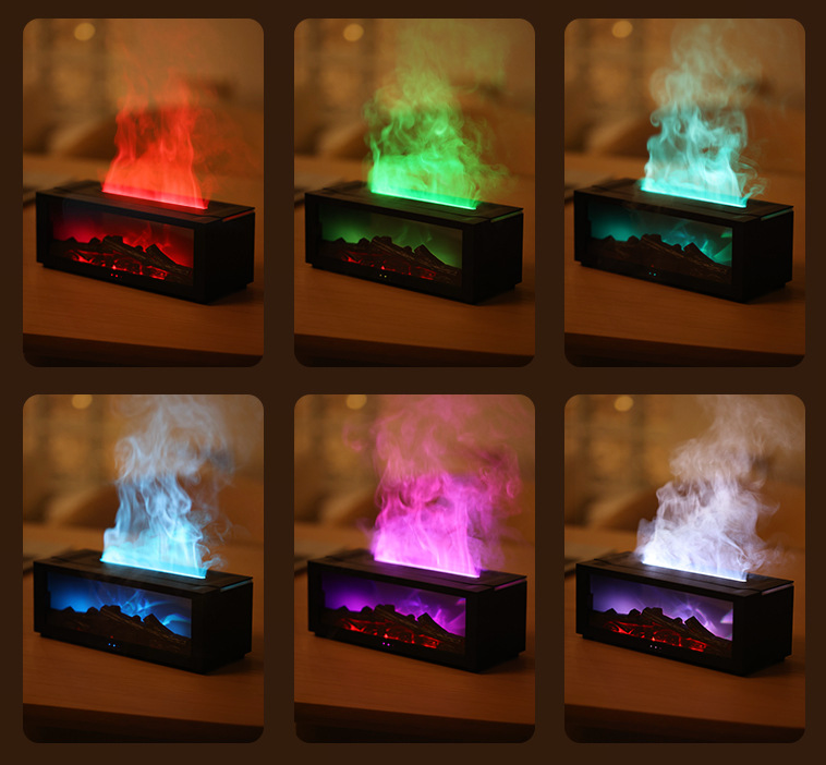 Flame Fireplace Aroma Diffuser: Large Mist for a Cozy Humidifying Experience