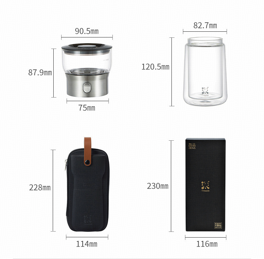 Portable Single-Person Tea Infuser Cup with Heat-Resistant Glass Teaware Set for Travel - Tea & Water Separation