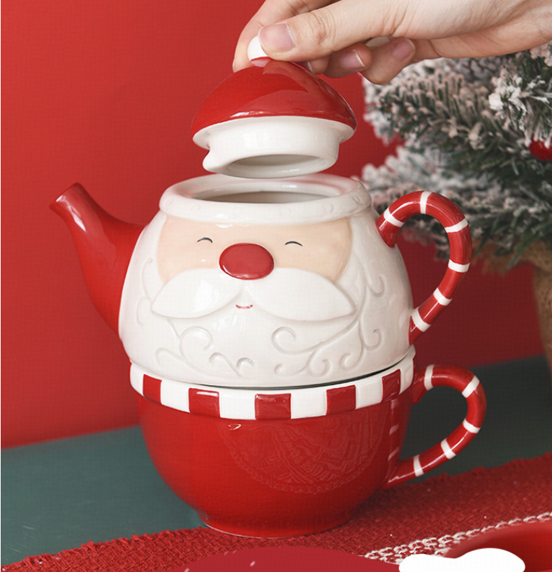 Santa's Creative Ceramic Tea Pot and Coffee Cup Set