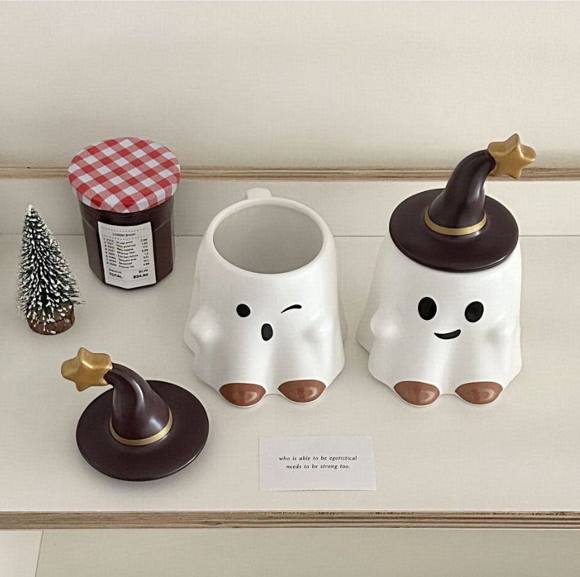 Halloween Themed Ceramic Mug - Easter Bunny, Halloween Ghost, and Christmas Spirits