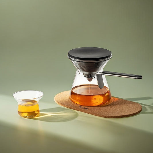 Glass teapot magnetic suction coffee pot water separation home office one-click filter high-end tea set