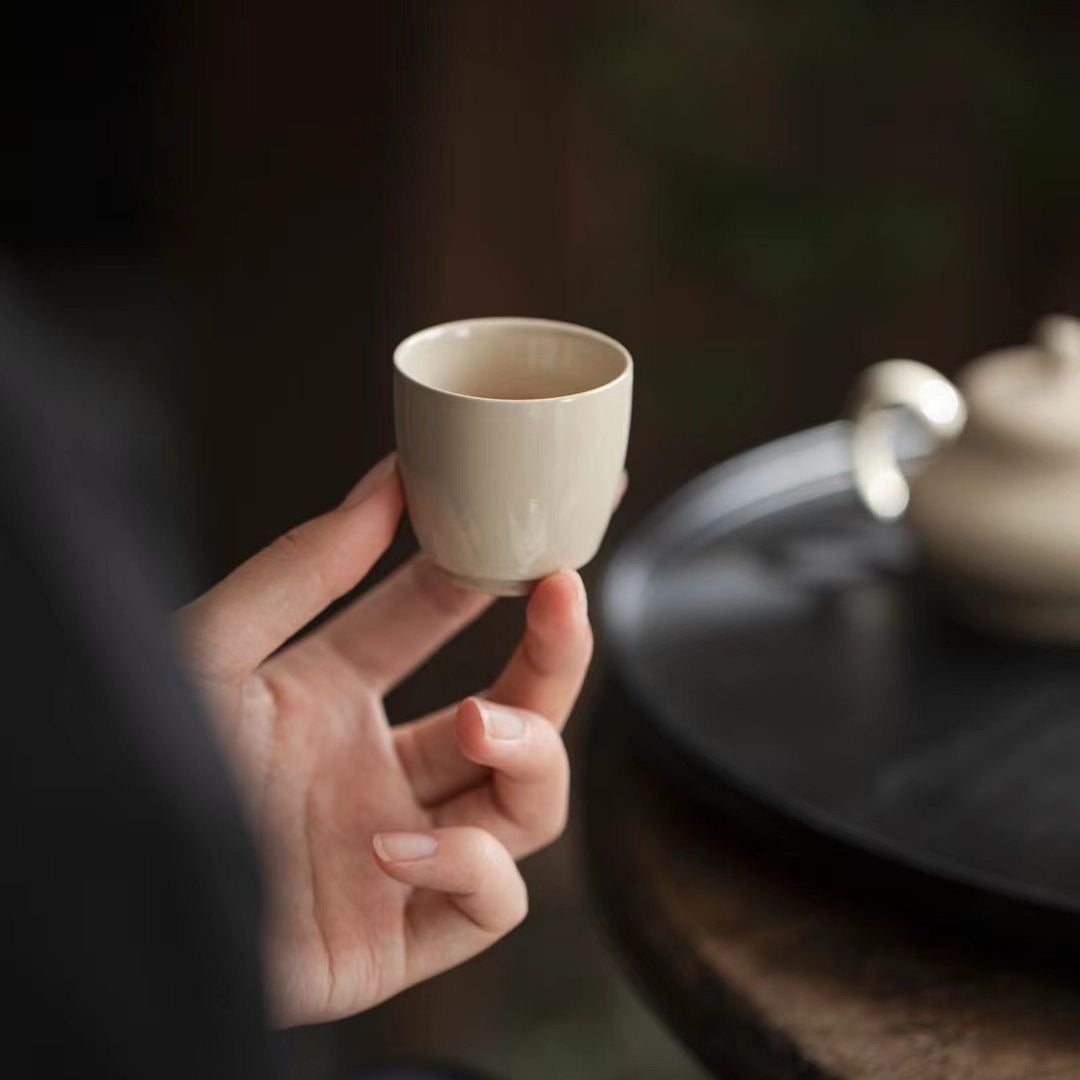 grey handmade ceramic tea pot Kung Fu tea set