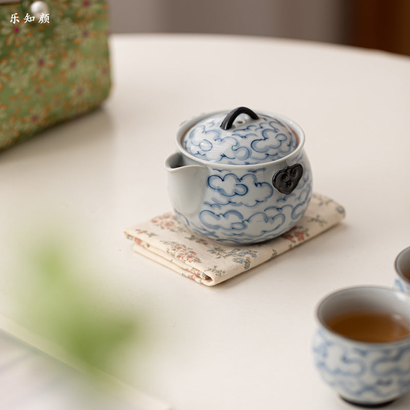 Portable Gongfu Tea Set - Yixing Style Clay Teapot with 2 Cups & Carry Case | Chinese Travel Tea Ceremony Kit | Ceramic Tea Set Gift