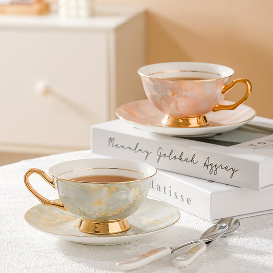 Bone china ceramic tea cup and saucer tea set gift