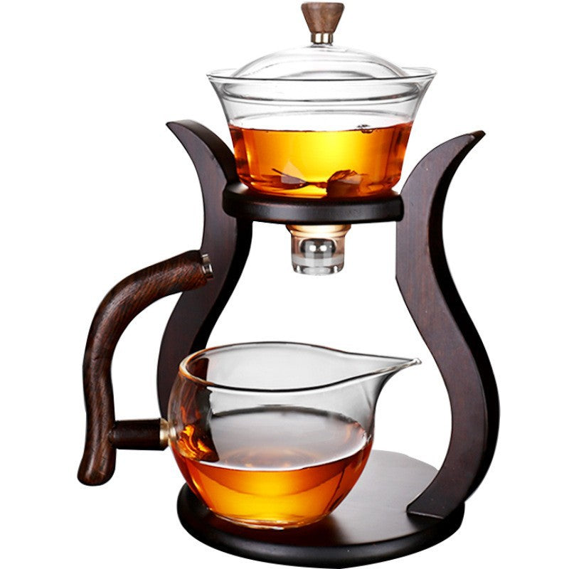 Glass Lazy Tea Set with High-Temperature Resistant Magnetic Semi-Automatic Tea Brewer: Kung Fu Tea Utensils