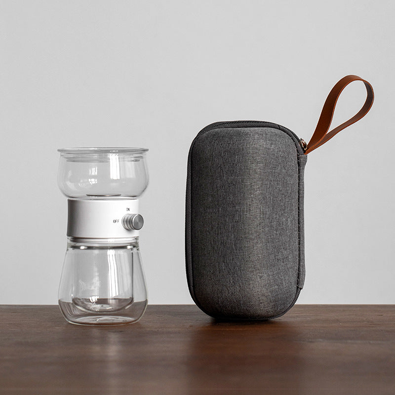QuickEase Travel Tea Maker: Portable One-Touch Brew & Separate Cup for Effortless Tea Brewing on the Go