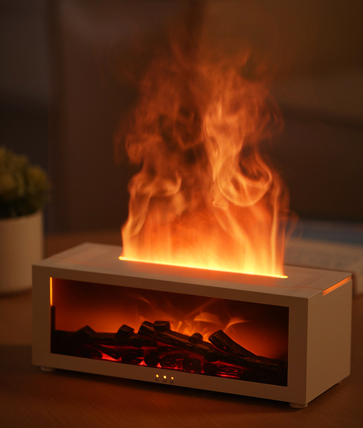 Flame Fireplace Aroma Diffuser: Large Mist for a Cozy Humidifying Experience