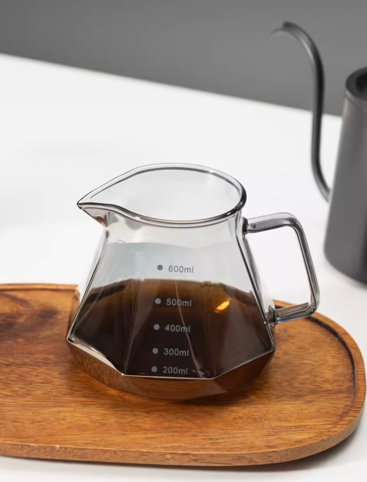 Coffee Brewing V60 Set with Walnut Wood Holder and Sharing Pot