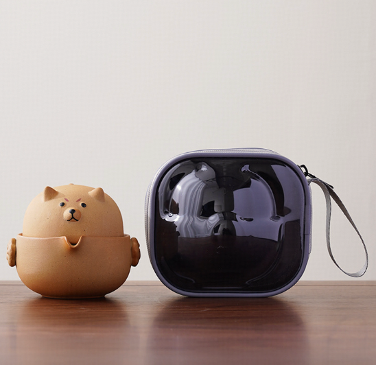“Lucky Dog” TAO Portable Travel Teaware Quick Teapot Cup Set