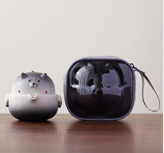 “Lucky Dog” TAO Portable Travel Teaware Quick Teapot Cup Set