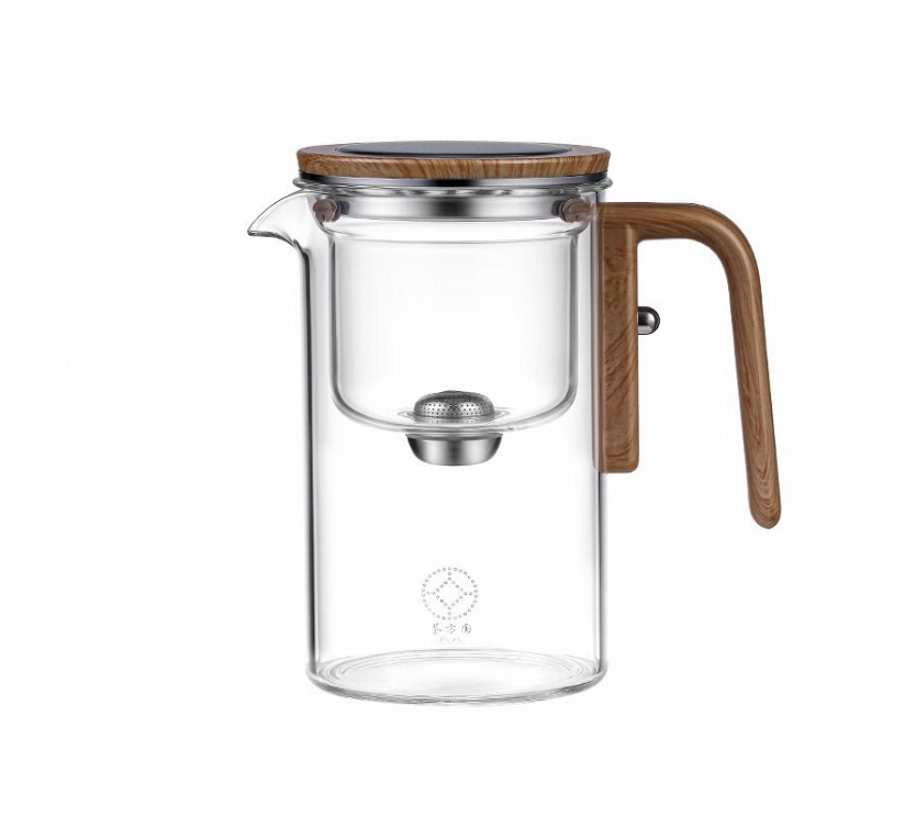 Glass Chineses Teapot with Tea Infuser & Magnetic Lid - water separation glass teapot