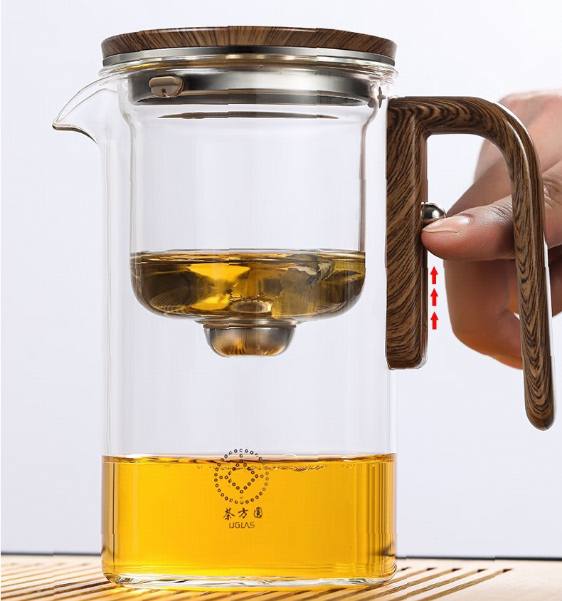 Glass Chineses Teapot with Tea Infuser & Magnetic Lid - water separation glass teapot