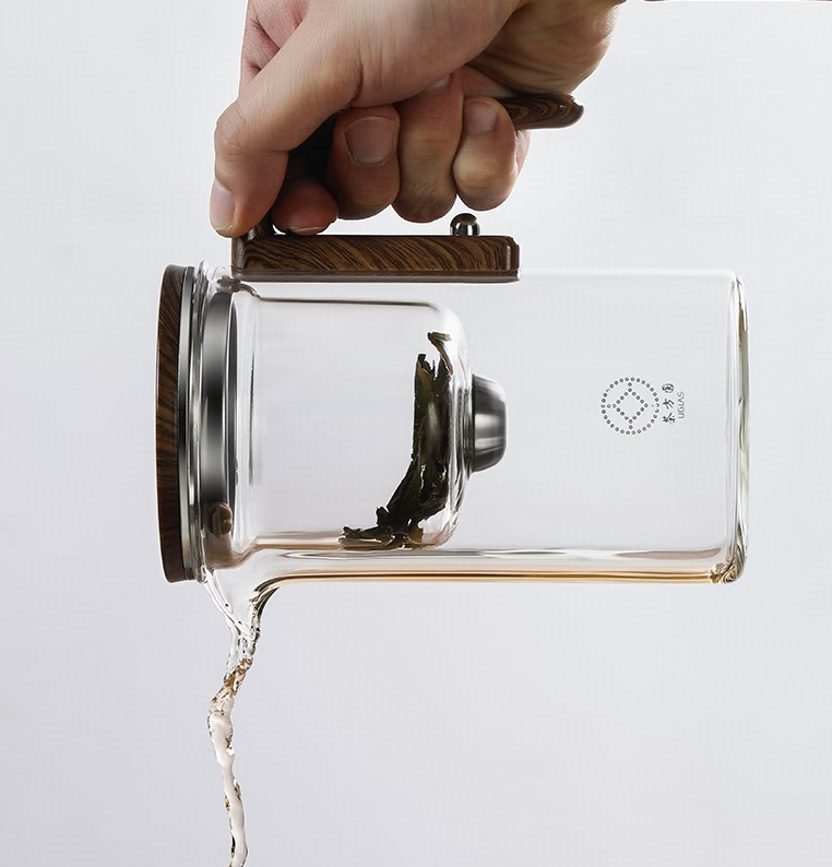 Glass Chineses Teapot with Tea Infuser & Magnetic Lid - water separation glass teapot