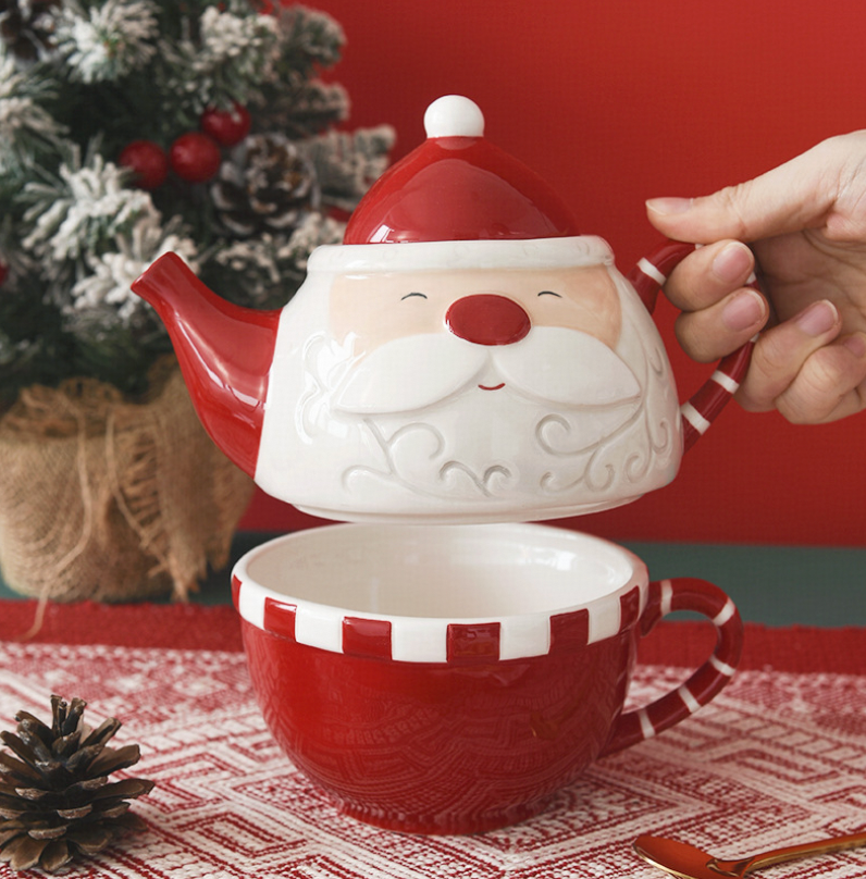 Santa's Creative Ceramic Tea Pot and Coffee Cup Set